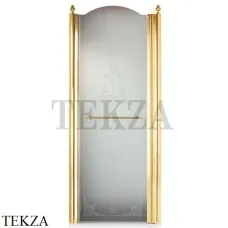 Migliore Diadema Дверь в нишу, петли справа, стекло прозрачное с декором 22714, золото глянец Migliore Diadema Дверь в нишу, петли справа, стекло прозрачное с декором 22714, золото глянец