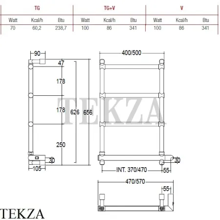 Margaroli SOLE 542-47-4 Полотенцесушитель электрический BOX 5424704CRNB, хром глянец