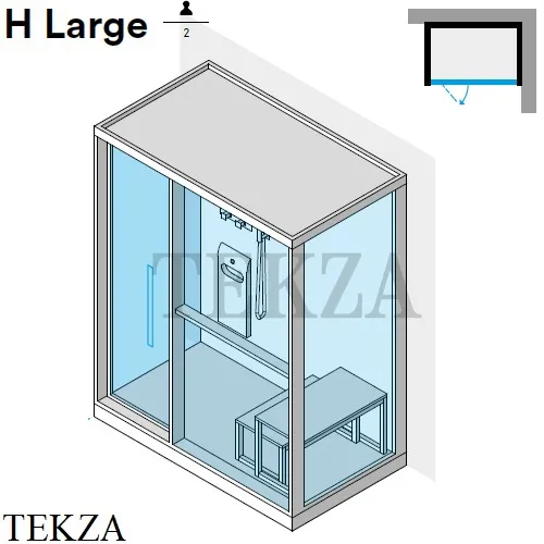 Effegibi H Large Хаммам с душем кабина в угол справа, дверь слева LO80010005