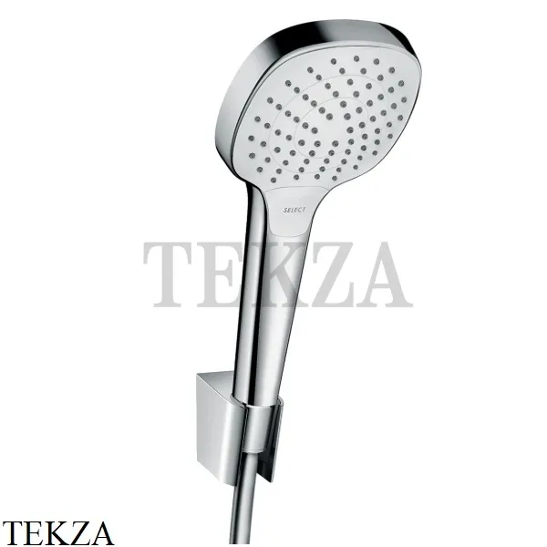 Hansgrohe Croma Select E Vario Ручной душ с держателем 3jet, шланг 125 см 26425400, хром глянец-белый