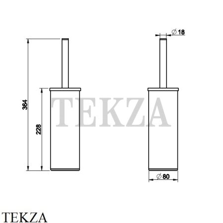 Gessi RILIEVO Ершик туалетный напольный 59543-299, черный матовый