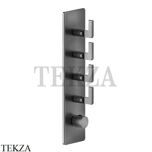 Gessi INCISO WELLNESS Термостат 4 выхода, внешняя часть 58208-707, Black Metal Brushed