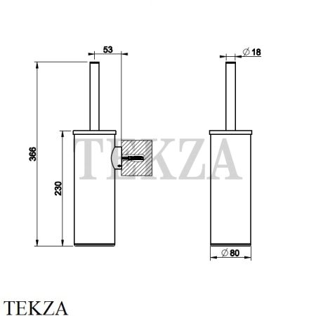 Gessi RILIEVO Ершик туалетный настенный 59519-031, хром глянец