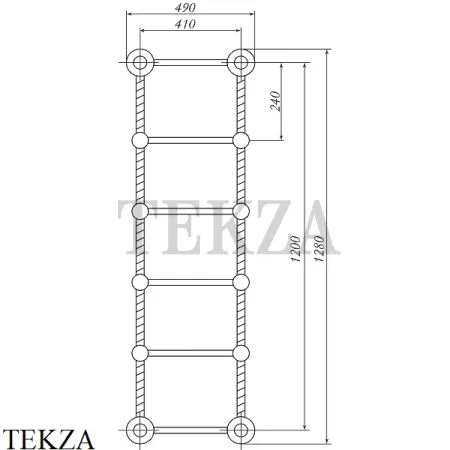 Migliore Edera Полотенцесушитель водяной Н120/128 см 20307, бронза classic