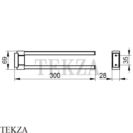 Keuco PLAN Полотенцедержатель двойной поворотный 30 см 14919010000, хром глянец