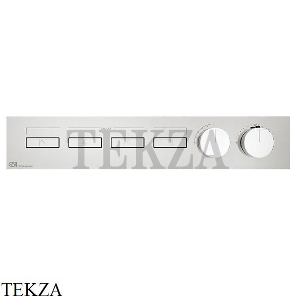 Gessi HI-FI Термостатический смеситель на 4 потока, внешняя часть 63016-149, Finox Brushed Nickel