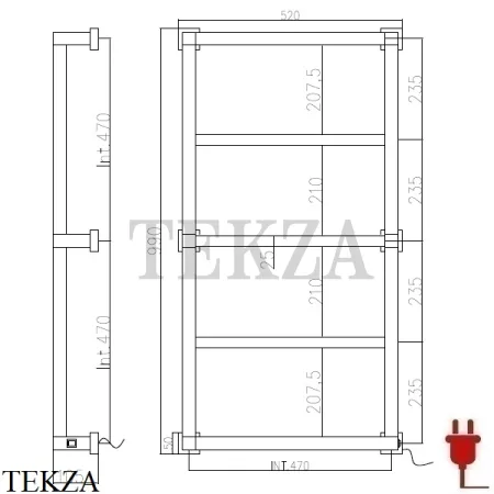 Margaroli Quadri 810-5 Полотенцесушитель электрический 8104705MW, белый матовый