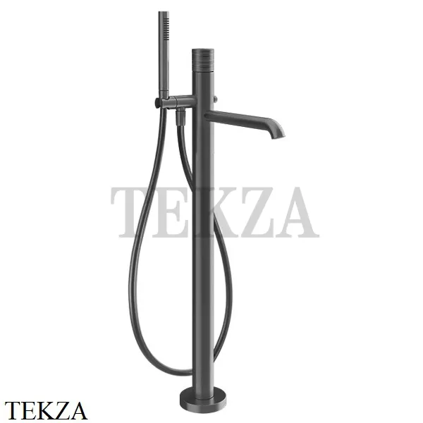 Gessi Habito TRAME Смеситель для ванны напольный, внешняя часть 70328-707, Black Metal Brushed