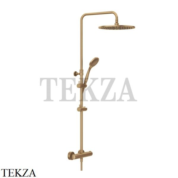 Gessi MINIMALISTIC Душевая колонна, термостат, гарнитур, верхний душ D30 см 35177-726, Warm Bronze Br. PVD