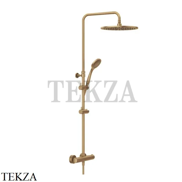 Gessi MINIMALISTIC Душевая колонна, термостат, гарнитур, верхний душ D30 см 35177-726, Warm Bronze Br. PVD