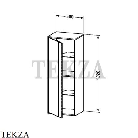 Duravit Ketho Шкаф-пенал подвесной, 1 распашная дверца, белый матовый