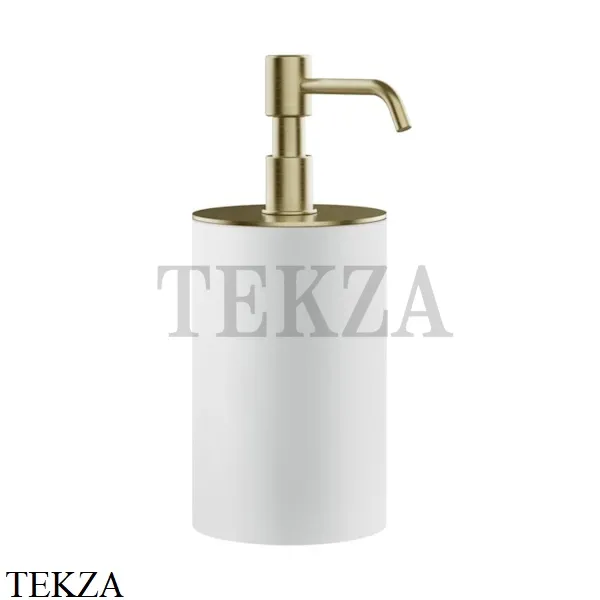 Gessi RILIEVO Дозатор для жидкого мыла настольный, композит белый 59537-727, Brushed Brass