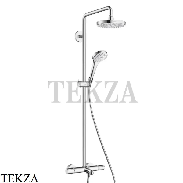 Hansgrohe Croma Select S 180 Душевая колонна с термостатом и изливом 27351400, белый-хром глянец