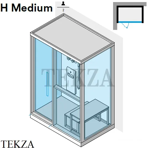 Effegibi H Medium Хаммам с душем кабина в угол слева, дверь слева LO81010003