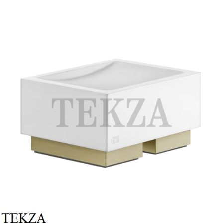 Gessi Rettangolo Мыльница настольная, композит белый 20825-727, Brushed Brass