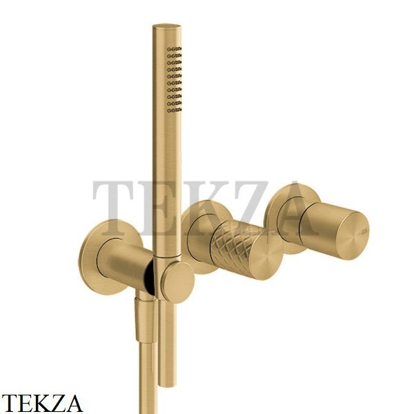 Gessi Habito INTRECCIO Смеситель для душа с гарнитуром, внешняя часть 70138-727, Brushed Brass