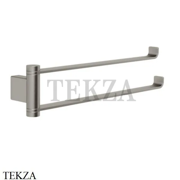 Gessi Emporio Двойной держатель для полотенец поворотный, 63617-149, Finox Brushed Nickel