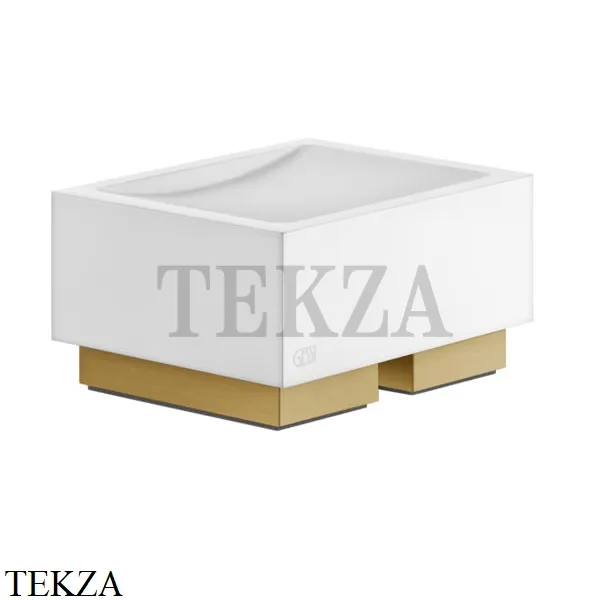 Gessi Rettangolo Мыльница настольная, композит белый 20825-087, Gold Brushed CCP