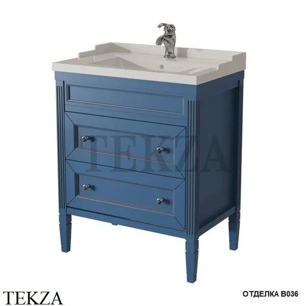 Caprigo ALBION Тумба напольная массив с ящиками, с раковиной, 70 см 10317-B036, Blue синий