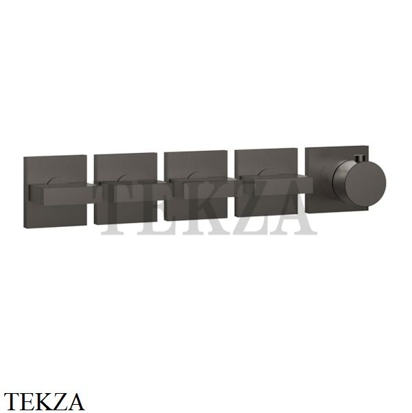 Gessi Rettangolo shower Термостат на 4 потока, внешняя часть 44338-707, Black Metal Brushed