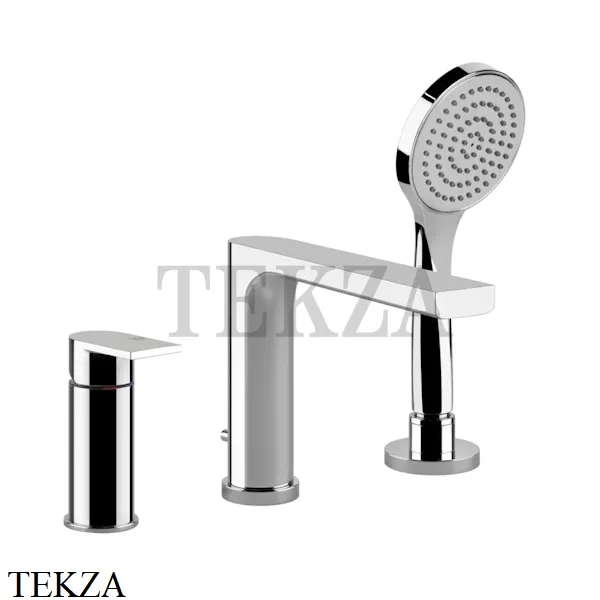 Gessi Via Manzoni Смеситель для ванны с изливом и переключателем 38634-031, хром глянец