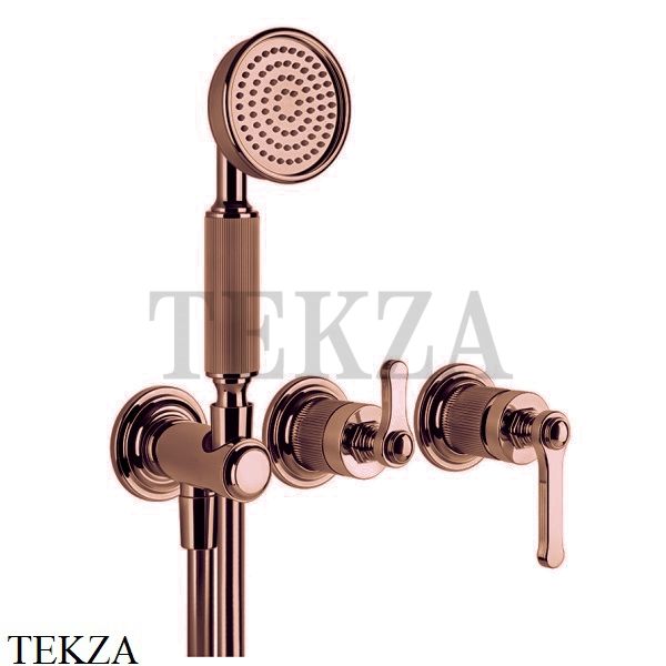 Gessi VENTI20 Смеситель для душа, с гарнитуром внешняя часть 65036-708, Copper Brushed