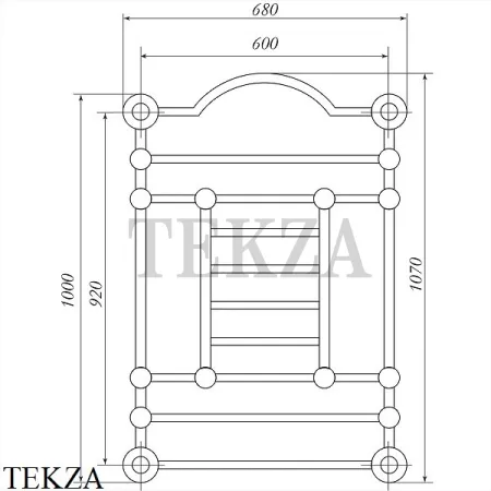 Migliore Edward Полотенцесушитель электрический Н92/107 SX (включение слева) 20315, хром глянец