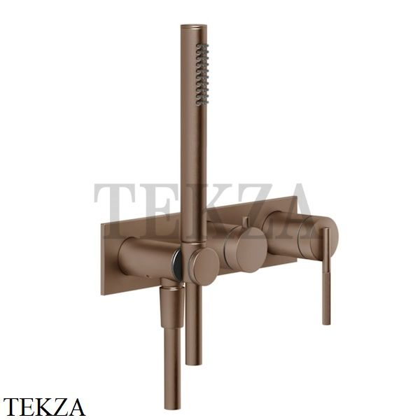 Gessi INGRANAGGIO Смеситель для душа на 2 потока, на планке, внешняя часть 63543-708, Copper Brushed