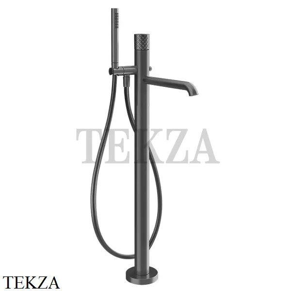 Gessi Habito INTRECCIO Смеситель для ванны напольный, внешняя часть 70128-707, Black Metal Brushed