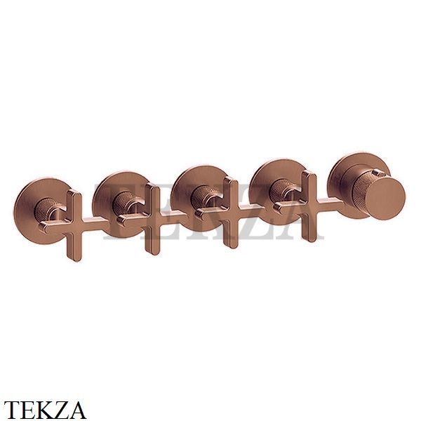 Gessi INCISO SHOWER Термостатический смеситель, 4 потока, внешняя часть 58438-708, Copper Brushed