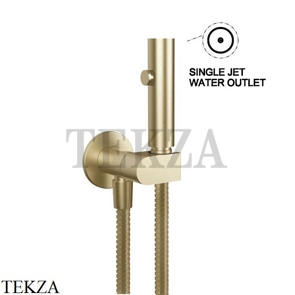 Gessi Гидроершик настенный с запорным клапаном, 45122-727, Brushed Brass PVD