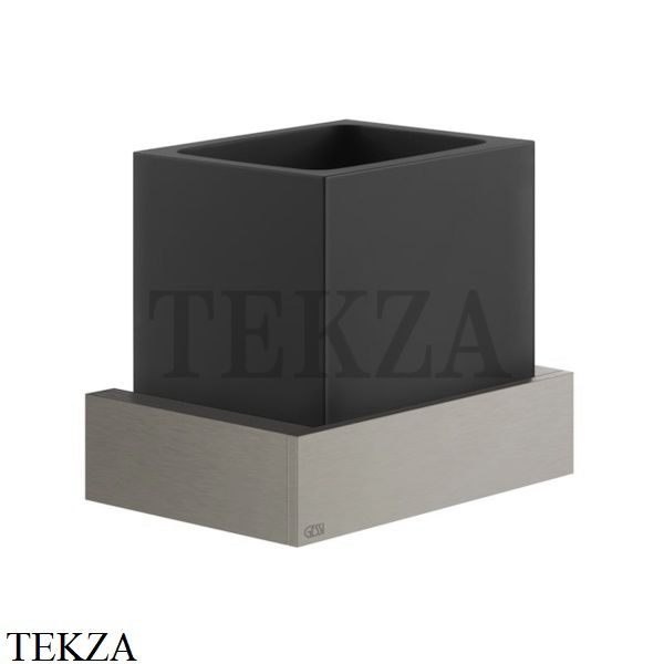 Gessi Rettangolo Стакан для щеток настенный, композит черный 20808-149, Finox Brushed Nickel