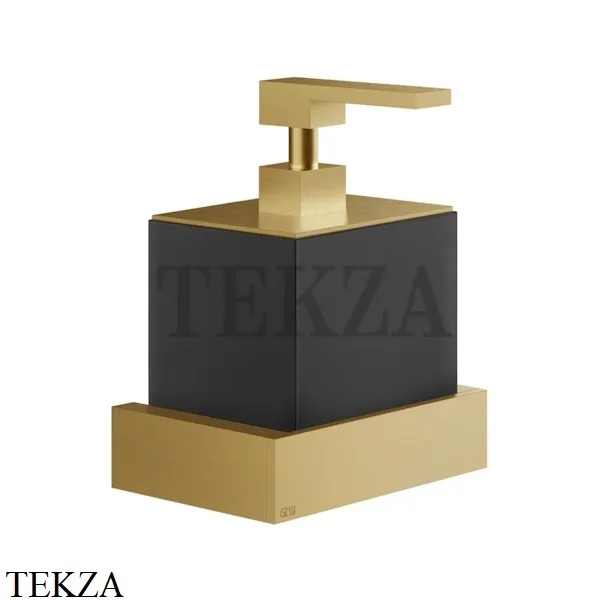 GESSI Rettangolo Дозатор для жидкого мыла или лосьона, черный 20814-087, Gold Brushed CCP