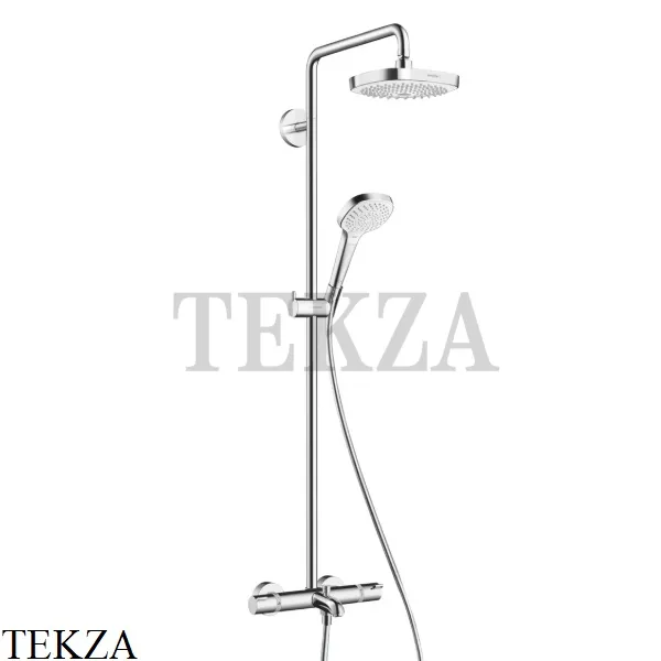 Hansgrohe Croma Select E 180 Душевая колонна с термостатом и изливом 27352400, белый-хром глянец