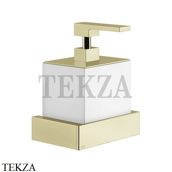 GESSI Rettangolo Дозатор для жидкого мыла или лосьона, белый 20813-710, Brass PVD