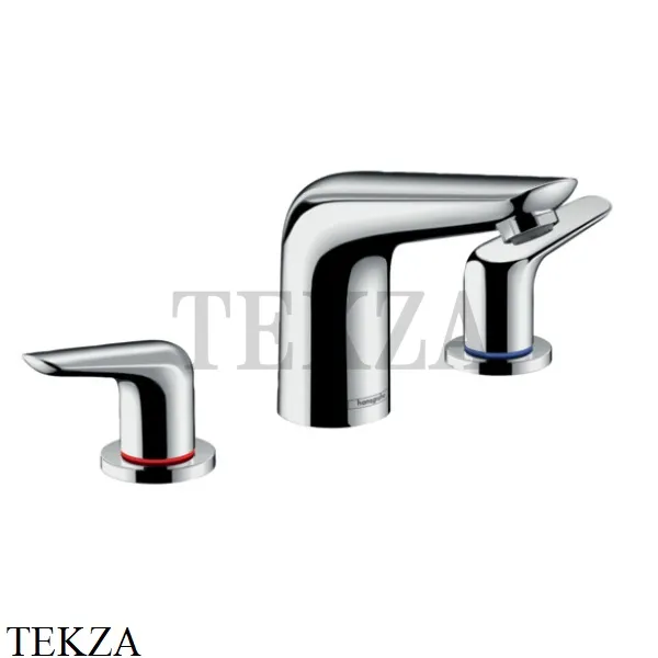 Hansgrohe Novus Смеситель для раковины на 3 отверстия, с донным клапаном 71140000, хром глянец