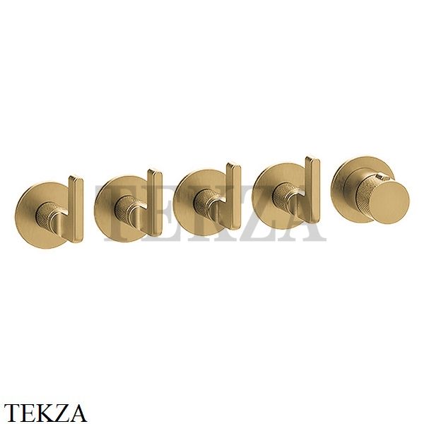 Gessi INCISO SHOWER Термостатический смеситель, 4 потока, внешняя часть 58338-727, Brushed Brass