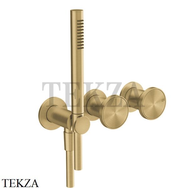 Gessi Origini ACCENT Смеситель для душа 2 потока, внешняя часть 66036-727, Brushed Brass