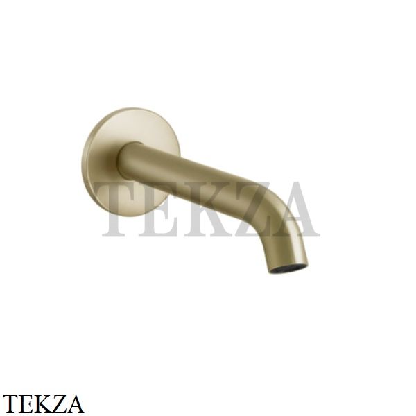 Gessi 316 FLESSA Излив для раковины настенный средней длины 54010-727, Brushed Brass