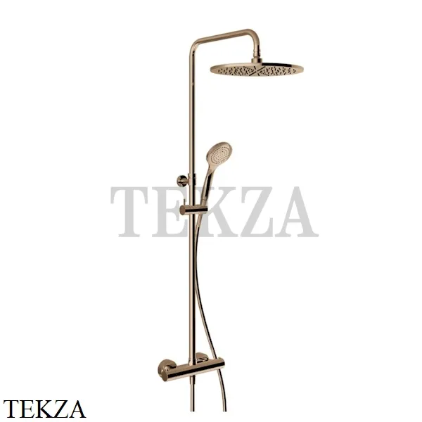 Gessi MINIMALISTIC Душевая колонна, термостат, гарнитур, верхний душ D30 см 35177-030, Copper PVD