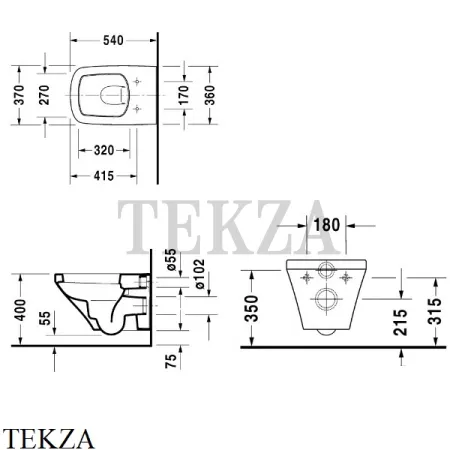 Duravit DuraStyle Унитаз подвесной 2552090000, сиденье микролифт SoftClose, белый глянец