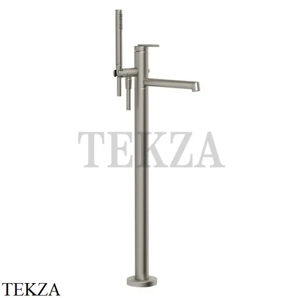 Gessi INGRANAGGIO Смеситель для ванны напольный, с гарнитуром 63528-149, Finox Brushed Nickel