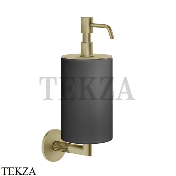 Gessi ANELLO Дозатор для жидкого мыла настенный, композит черный 63714-727, Brushed Brass