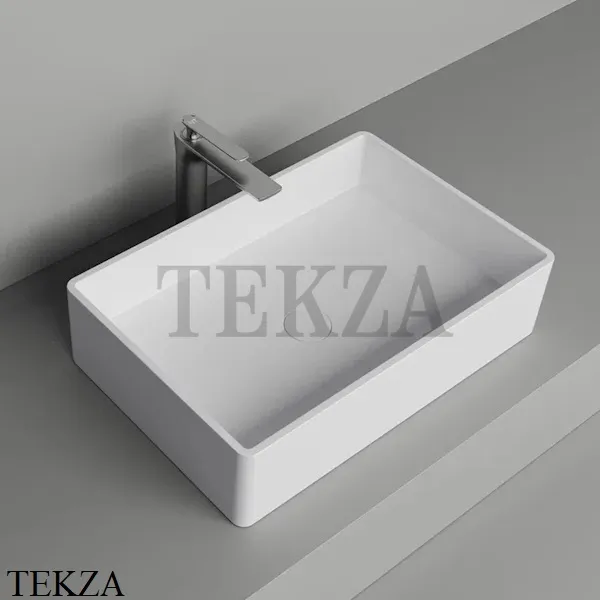 NT Bathroom NT411 Retta Раковина накладная, без перелива из литого камня Solid Surface, белый матовый