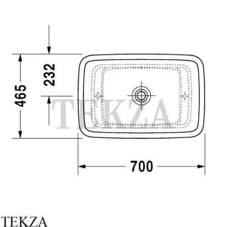 Duravit PuraVida Раковина накладная, без перелива 0369700000, белый глянец