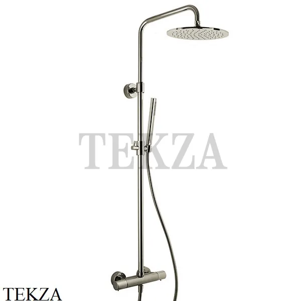 FIMA Carlo Frattini Душевая колонна с термостатом, верхний душ 250 F4285/R256SN, Brushed nickel