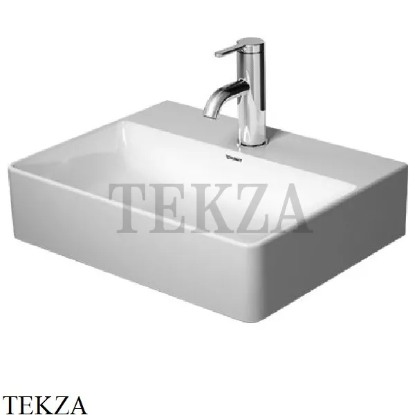 Duravit DuraSquare Раковина подвесная или на тумбу, без перелива 0732450041, белый глянец