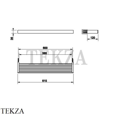 Gessi Rettangolo Решетка-полка в душевую зону 60 см 20949-031, хром глянец