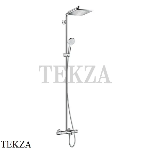 Hansgrohe Crometta E 240 1jet Showerpipe Душевая колонна с термостатом и изливом 27298000, хром глянец