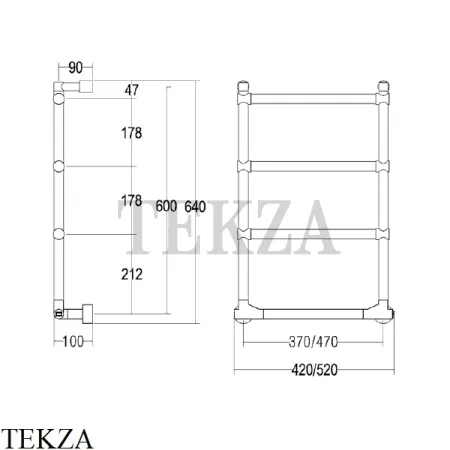 Margaroli Sole 512M Полотенцесушитель электрический 5124704SNB, nickel Satin